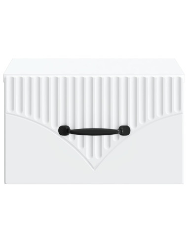Mobiletto da notte a muro con cassetto Bianco 34,5 x 33 x 20 cm