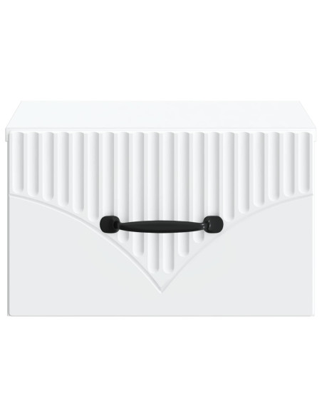 Mobiletto da notte a muro con cassetto Bianco 34,5 x 33 x 20 cm