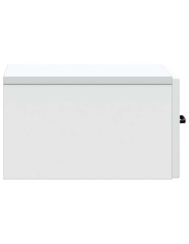 Mobiletto da notte a muro con cassetto Bianco 34,5 x 33 x 20 cm