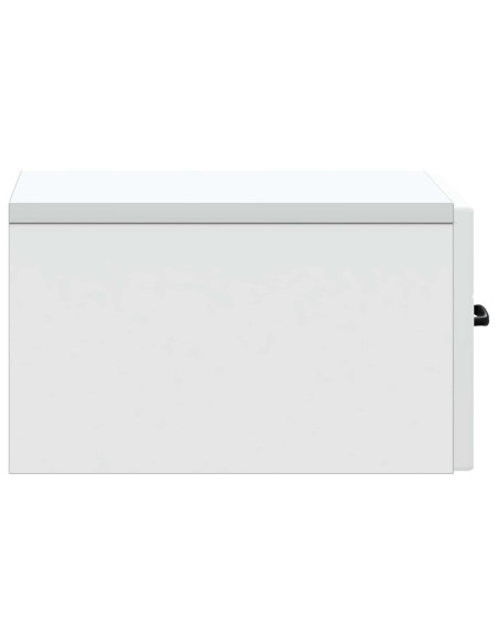 Mobiletto da notte a muro con cassetto Bianco 34,5 x 33 x 20 cm