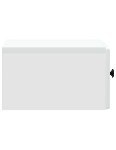 Mobiletto da notte a muro con cassetto Bianco 34,5 x 33 x 20 cm
