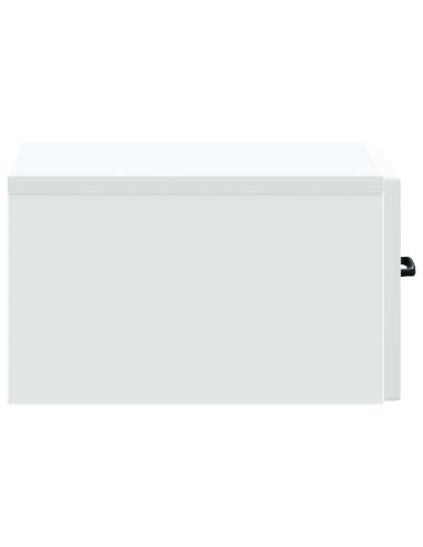 Mobiletto da notte a muro con cassetto Bianco 34,5 x 33 x 20 cm