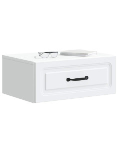 Mobiletto da notte a muro con cassetto Bianco 49 x 34,5 x 20 cm 2