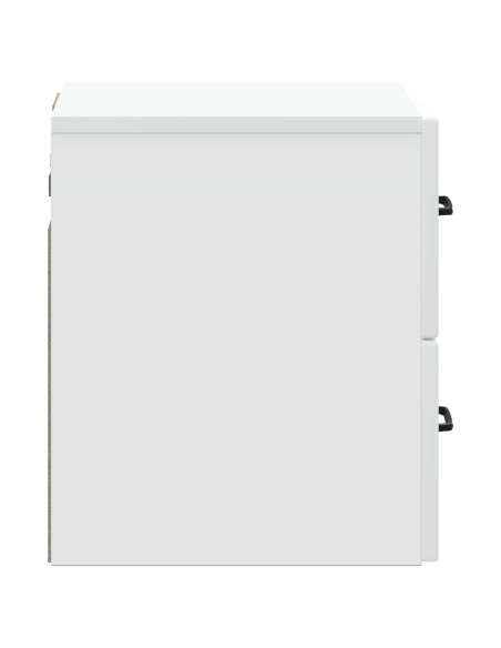 Mobiletto da notte a muro con cassetto Bianco 34,5 x 33 x 40 cm
