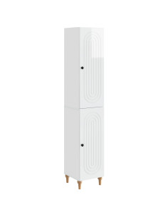 Set di armadi 2 pcs Bianco Lucido Legno ingegnerizzato