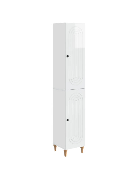 Set di armadi 2 pcs Bianco Lucido Legno ingegnerizzato