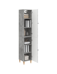 Set di armadi 2 pcs Grigio Cemento Legno ingegnerizzato 2