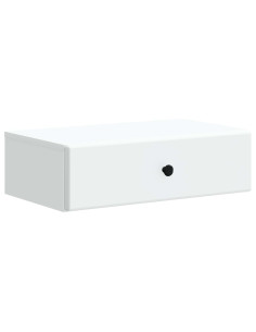 Tavolino da Parete Laterale Bianco 59 x 34,5 x 17 cm