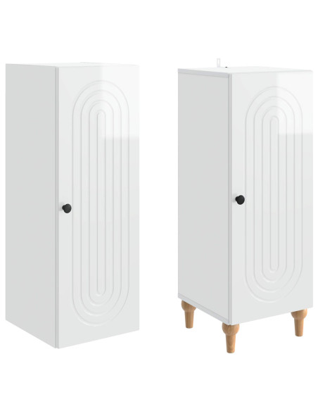 Set di armadi 2 pcs Bianco Lucido Legno ingegnerizzato