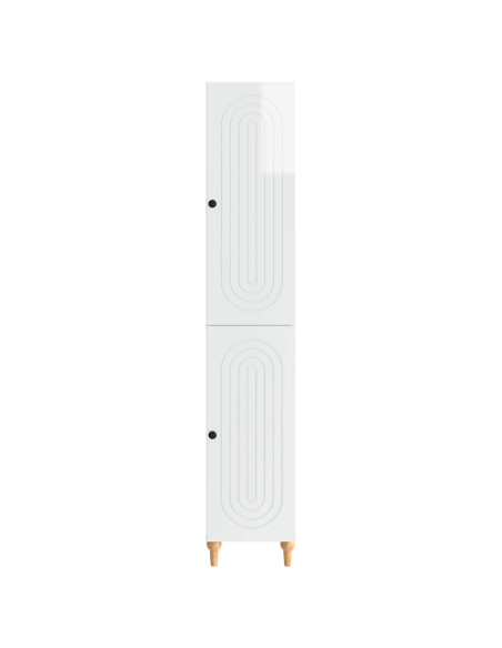 Set di armadi 2 pcs Bianco Lucido Legno ingegnerizzato