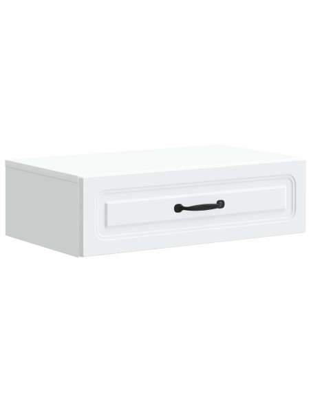 Tavolino da Parete Laterale Bianco 59 x 34,5 x 17 cm
