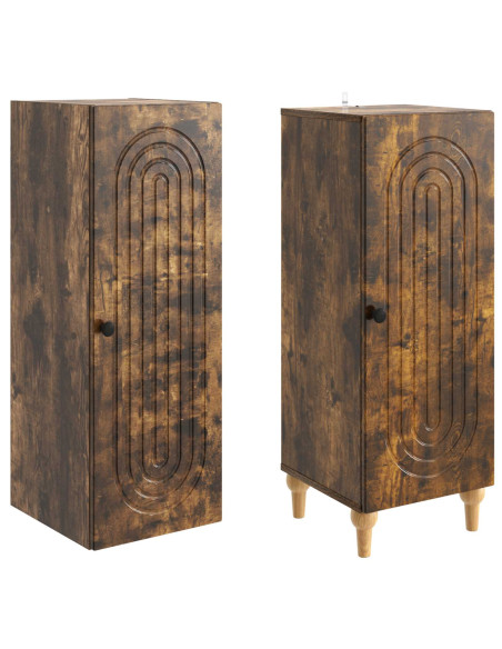Set di armadi 2 pcs Rovere Fumo Legno ingegnerizzato