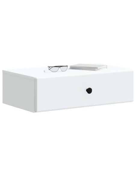 Tavolino da Parete Laterale Bianco 59 x 34,5 x 17 cm
