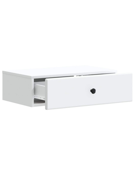 Tavolino da Parete Laterale Bianco 59 x 34,5 x 17 cm