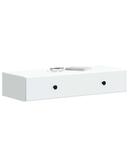 Tavolino da Parete Laterale Bianco 87,5 x 34,5 x 17 cm