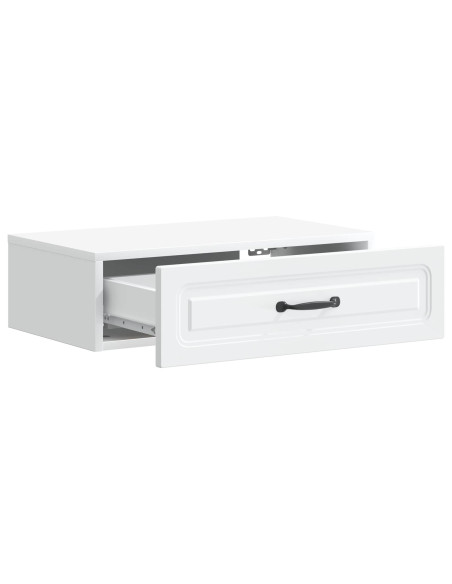 Tavolino da Parete Laterale Bianco 59 x 34,5 x 17 cm