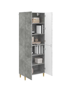 Set di armadi 2 pcs Grigio Cemento Legno ingegnerizzato 2