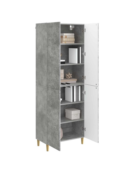 Set di armadi 2 pcs Grigio Cemento Legno ingegnerizzato