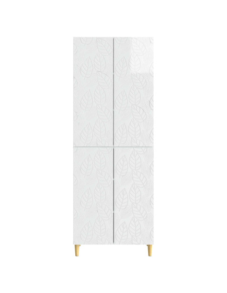 Set di armadi 2 pcs Bianco Lucido Legno ingegnerizzato