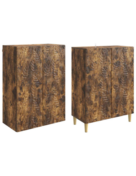 Set di armadi 2 pcs Rovere Fumo Legno ingegnerizzato