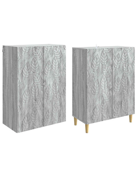 Set di armadi 2 pcs Sonoma grigio Legno ingegnerizzato