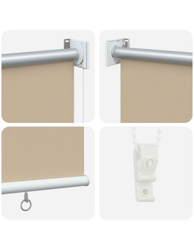 Voletta a rullo con protezione UV Beige 80 x 140 cm Poliestere