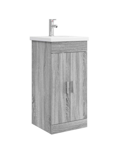 Mobile da bagno con lavabo Sonoma grigio 42 x 40 x 84,5 cm