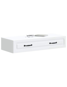Tavolino da Parete Laterale Bianco 87,5 x 34,5 x 17 cm 2