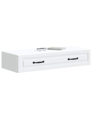 Tavolino da Parete Laterale Bianco 87,5 x 34,5 x 17 cm