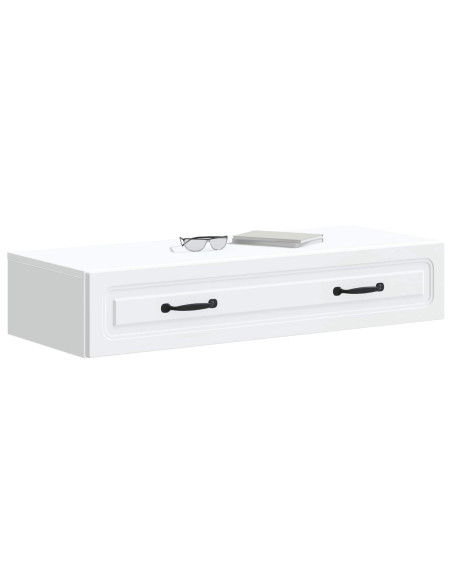 Tavolino da Parete Laterale Bianco 87,5 x 34,5 x 17 cm