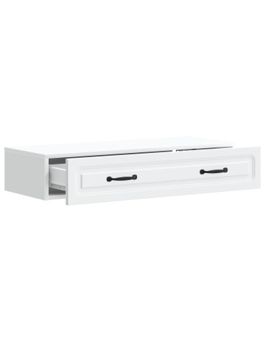 Tavolino da Parete Laterale Bianco 87,5 x 34,5 x 17 cm