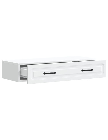 Tavolino da Parete Laterale Bianco 87,5 x 34,5 x 17 cm