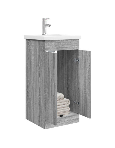 Mobile da bagno con lavabo Sonoma grigio 42 x 40 x 84,5 cm