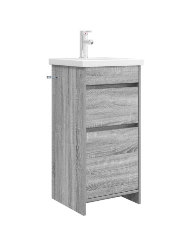 Mobile da bagno con lavabo Sonoma grigio 42 x 40 x 84,5 cm