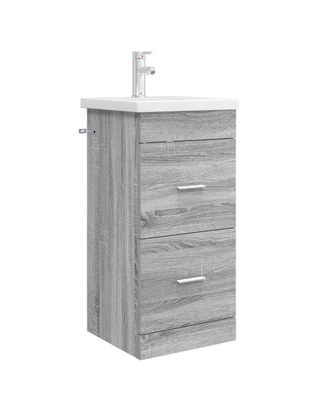 Mobile da bagno con lavabo Sonoma grigio 42 x 40 x 84,5 cm