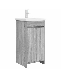 Mobile da bagno con lavabo Sonoma grigio 42 x 40 x 84,5 cm