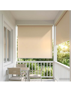 Voletta a rullo con protezione UV Beige 140 x 140 cm Poliestere