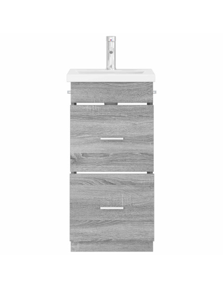Mobile da bagno con lavabo Sonoma grigio 42 x 40 x 84,5 cm