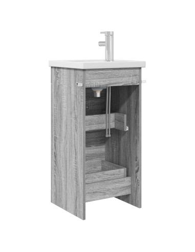 Mobile da bagno con lavabo Sonoma grigio 42 x 40 x 84,5 cm