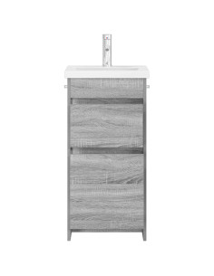 Mobile da bagno con lavabo Sonoma grigio 42 x 40 x 84,5 cm 2