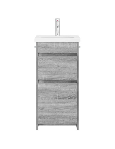 Mobile da bagno con lavabo Sonoma grigio 42 x 40 x 84,5 cm