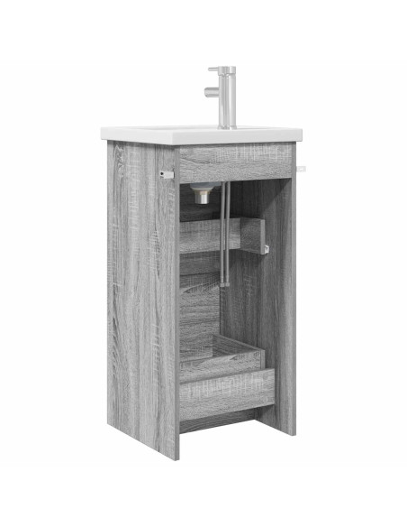 Mobile da bagno con lavabo Sonoma grigio 42 x 40 x 84,5 cm