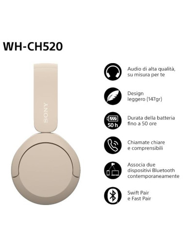 WH-CH520 CUFFIE ONEAR TRUEWIRELESS