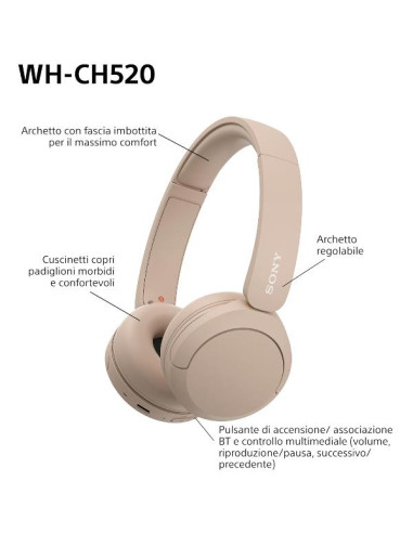 WH-CH520 CUFFIE ONEAR TRUEWIRELESS