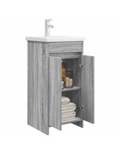 Mobile da bagno con lavabo Sonoma grigio 42 x 40 x 84,5 cm 2