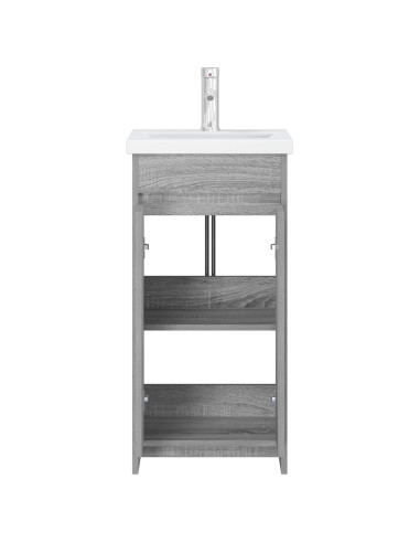Mobile da bagno con lavabo Sonoma grigio 42 x 40 x 84,5 cm