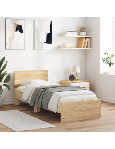 Letto con LED Rovere Sonoma 80 x 200 cm Legno ingegnerizzato