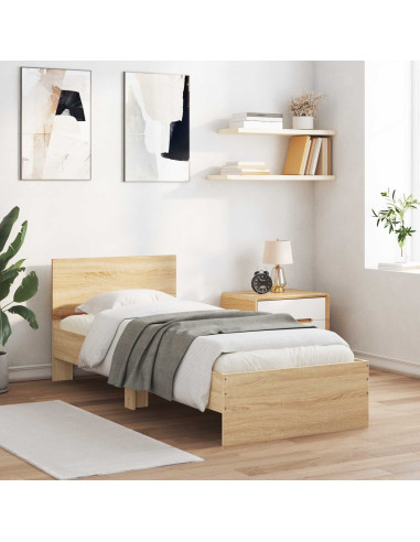 Letto con LED Rovere Sonoma 80 x 200 cm Legno ingegnerizzato