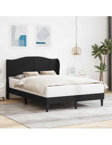 Struttura del letto con testiera Nero 140 x 190 cm Similpelle