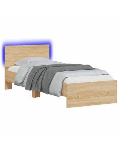 Letto con LED Rovere Sonoma 80 x 200 cm Legno ingegnerizzato 2